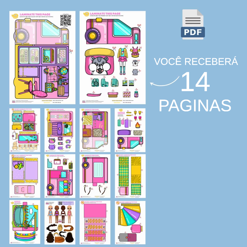 Faça Você Mesmo Casa de Boneca Infantil Impressão PDF Trailer da Carol
