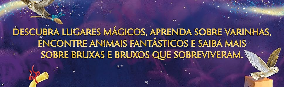 Descubra lugares mágicos, aprenda sobre varinhas, encontre animais fantásticos...