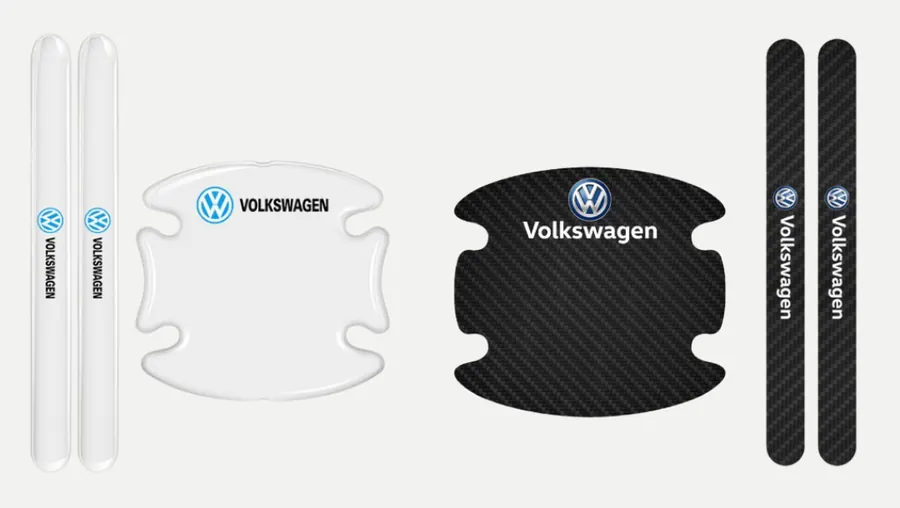 Kit transparente e kit em fibra de carbono Volkswagen lado a lado