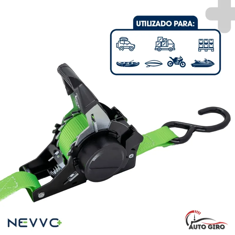 Catraca retrátil e usos: carro, picape, reboque, moto, barco e jet ski