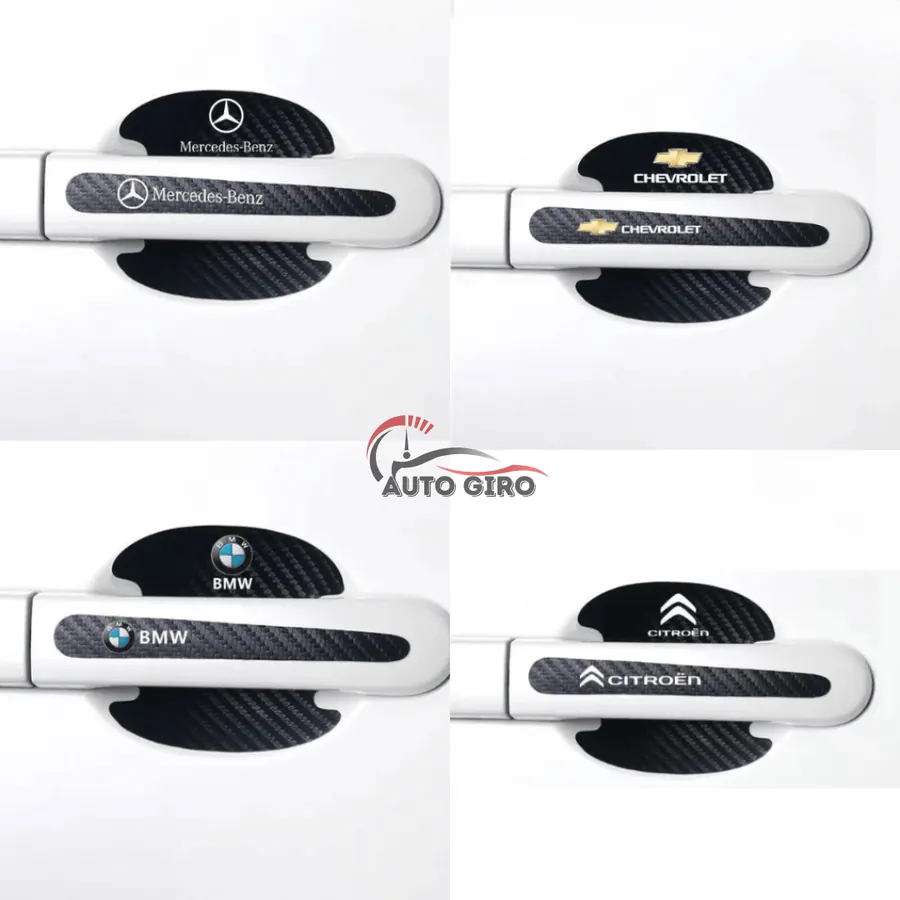Maçanetas com protetores em fibra de carbono de Mercedes-Benz, Chevrolet, BMW e Citroën