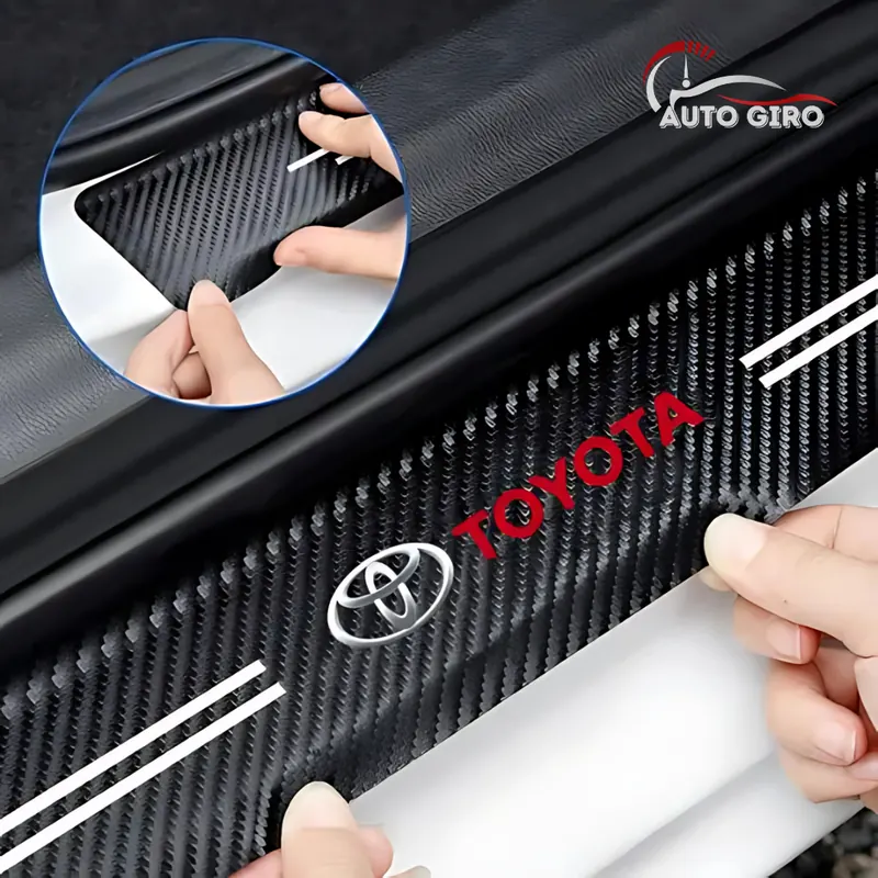 Aplicação do CarbonFilm Toyota na soleira da porta