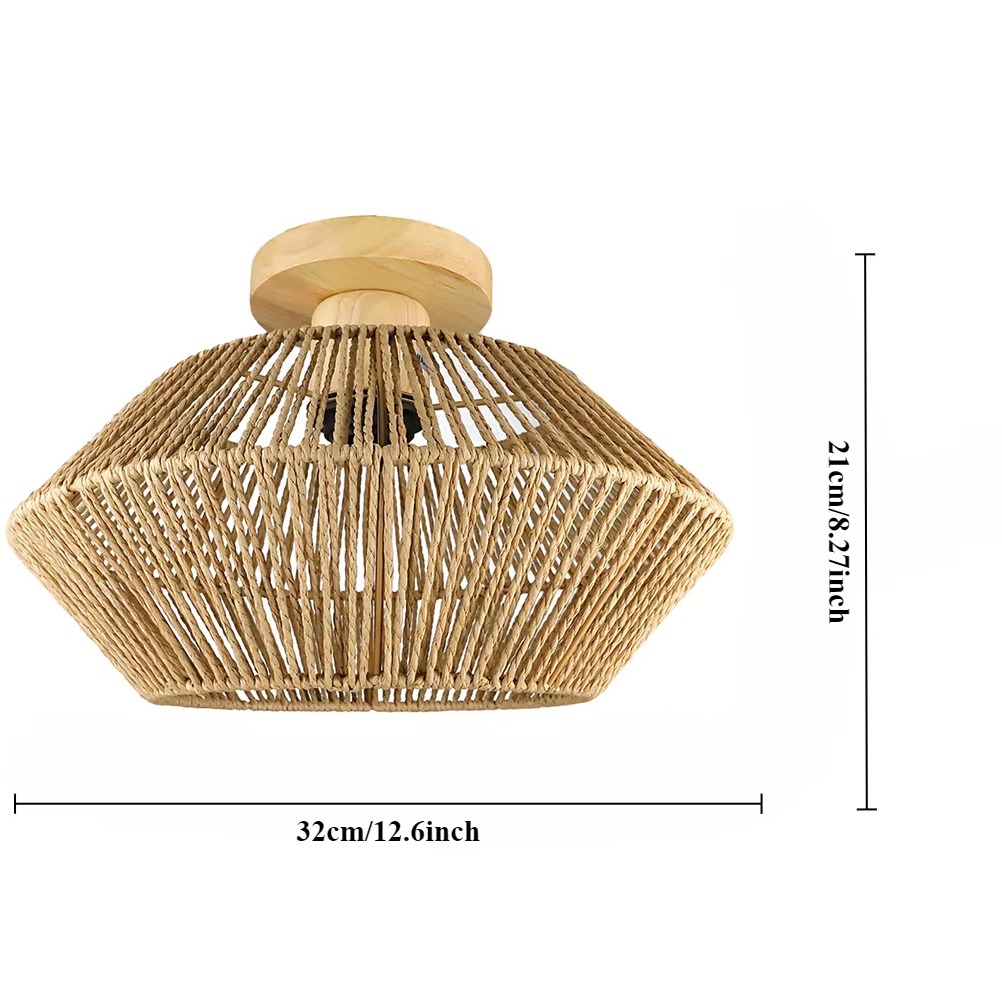 Luminária Rattan Trançado Artisan - Detalhe da Textura