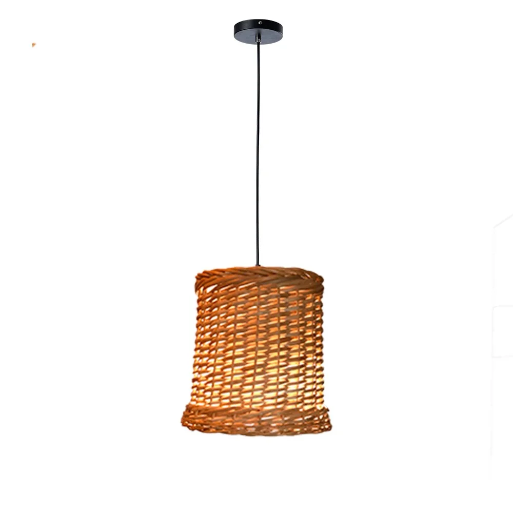 2 Luminárias Pendente Vime Natural Fibra Redonda Detalhe