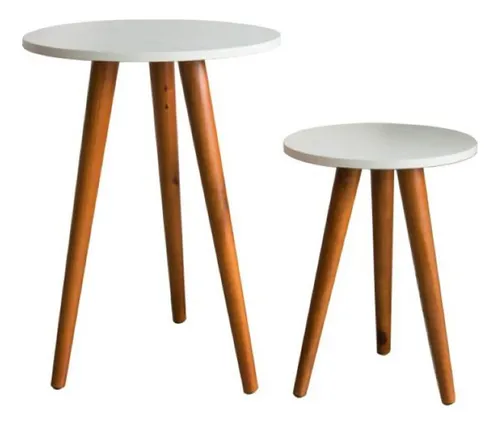 Jogo De Mesa Redonda De Canto Pé Palito Par