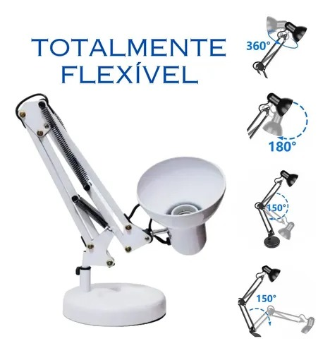 Luminária articulável vista lateral