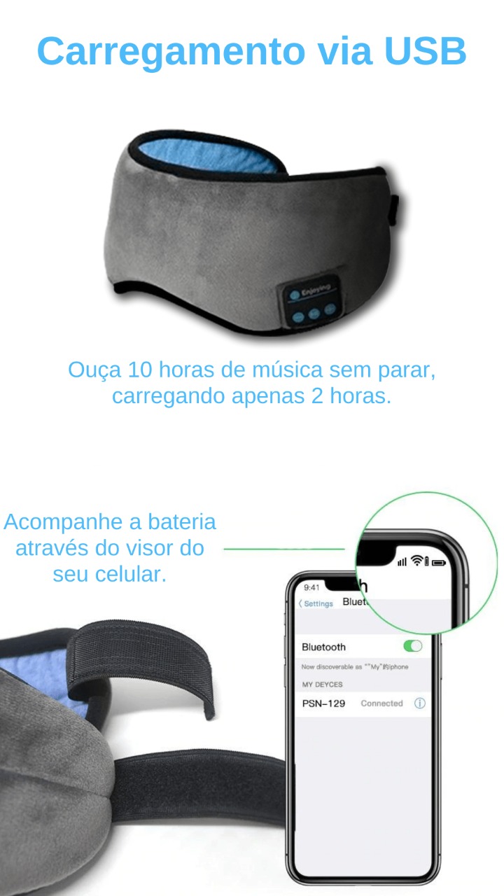 Enjoying Sleep - Durma Bem com a Máscara de Dormir Bluetooth® – Lojas Chico