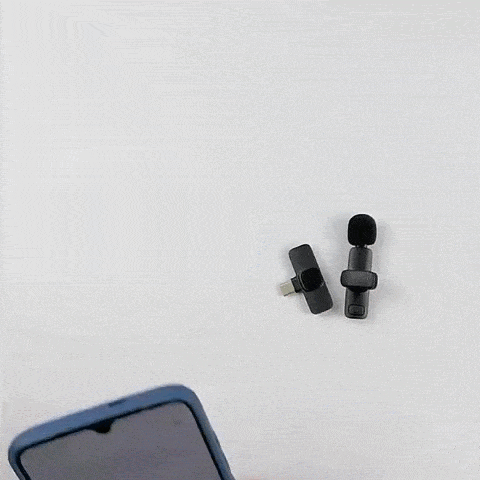 Microfone para Celular Sem Fio Tipo C com Adaptador para IPhone