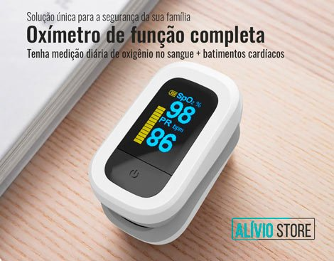 Oxímetro de Dedo com Medidor de Frequência Cardíaca Digital - Fingertip Plus