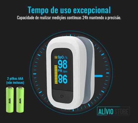 oxímetro com excelente duração da bateria