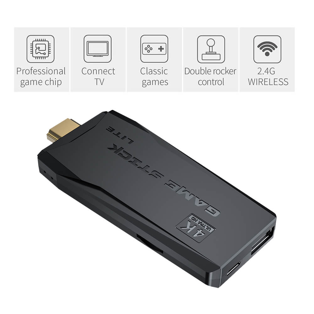 Excluzziva Store - Console de videogame sem fio 4K HD na TV Projetor Monitor Clássico Retro 64GB 10000 Jogos com 2 Controles