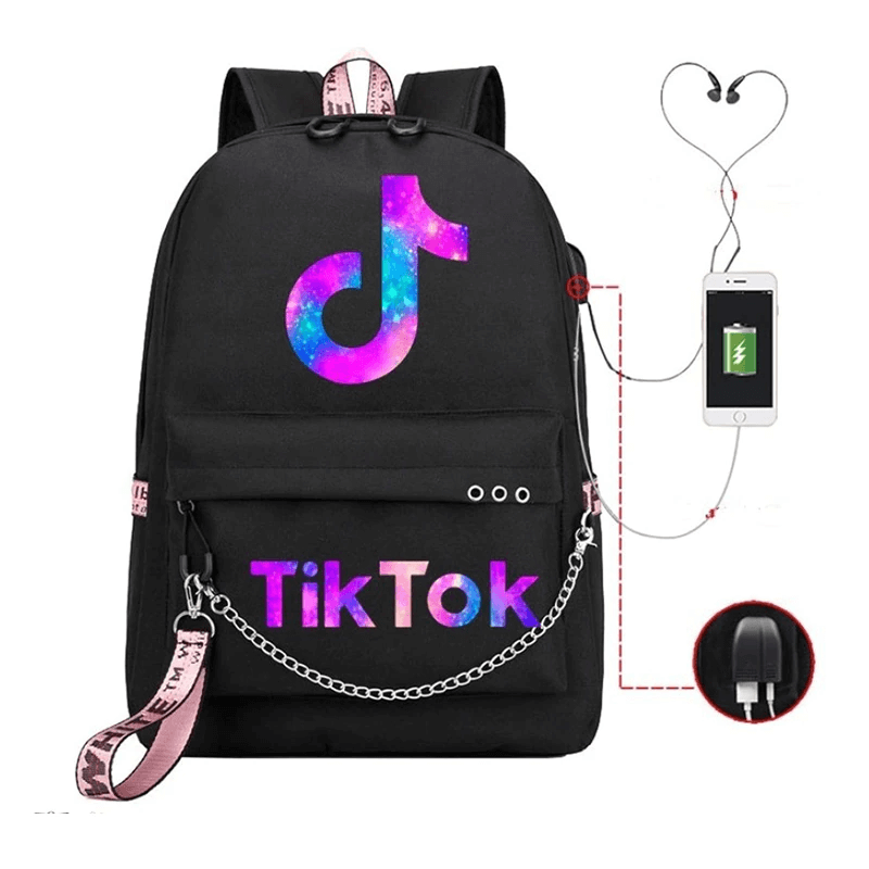 Excluzziva Store - Mochila Tik Tok com entrada para Usb