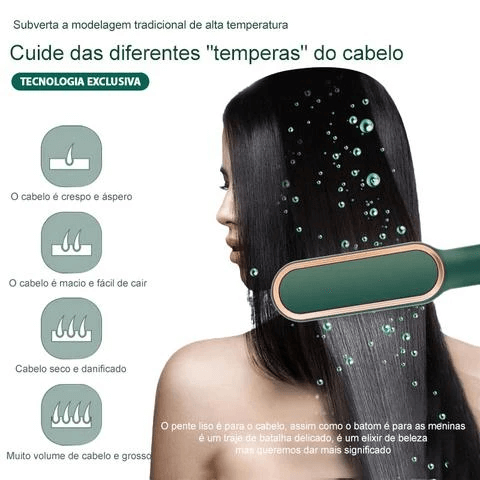 Excluzziva Store - Escova Alisadora de Cabelo Profissional Multifuncional