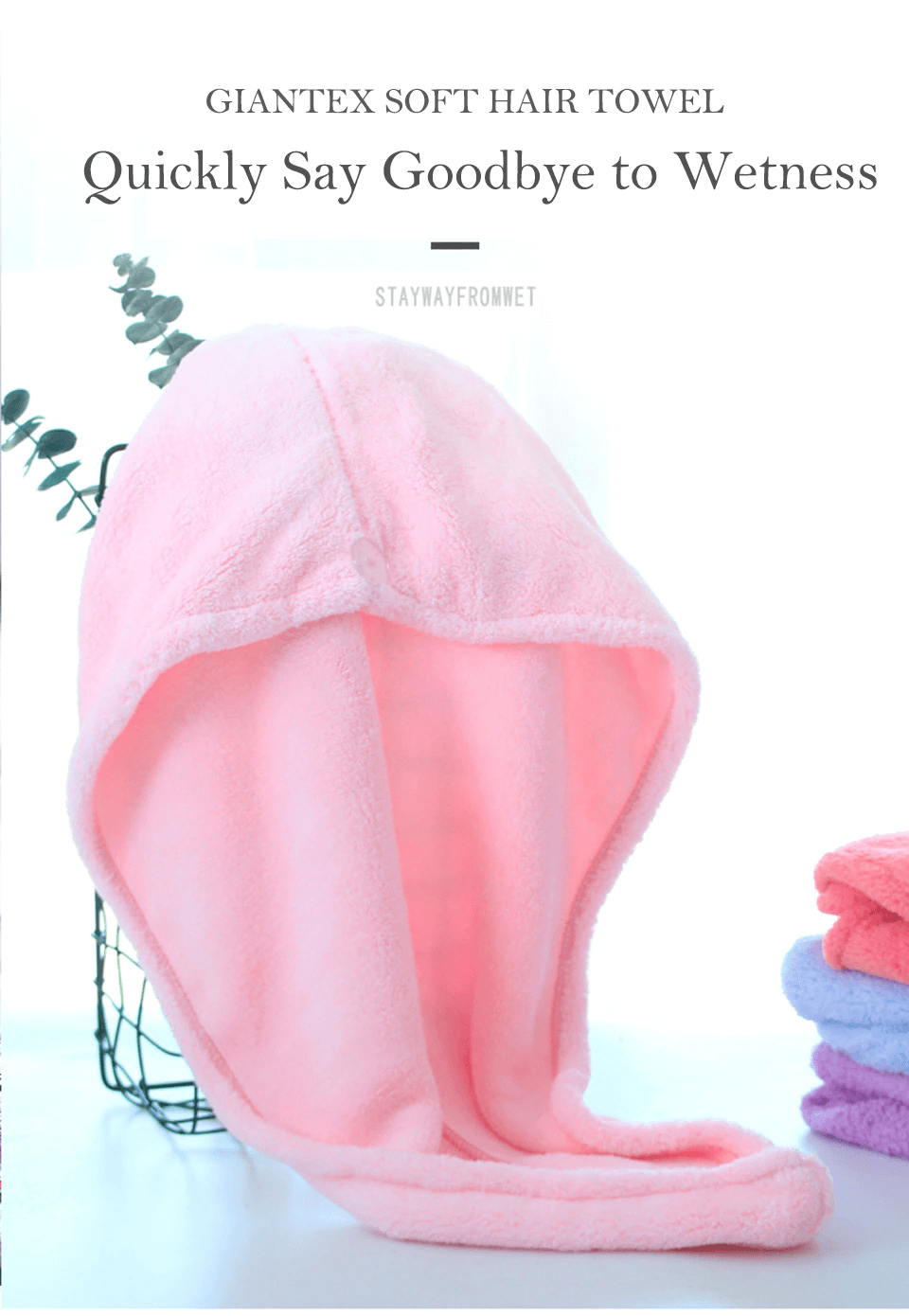 excluzziva store - Toalha de Cabelo de Secagem Rápida Microfibra de banho