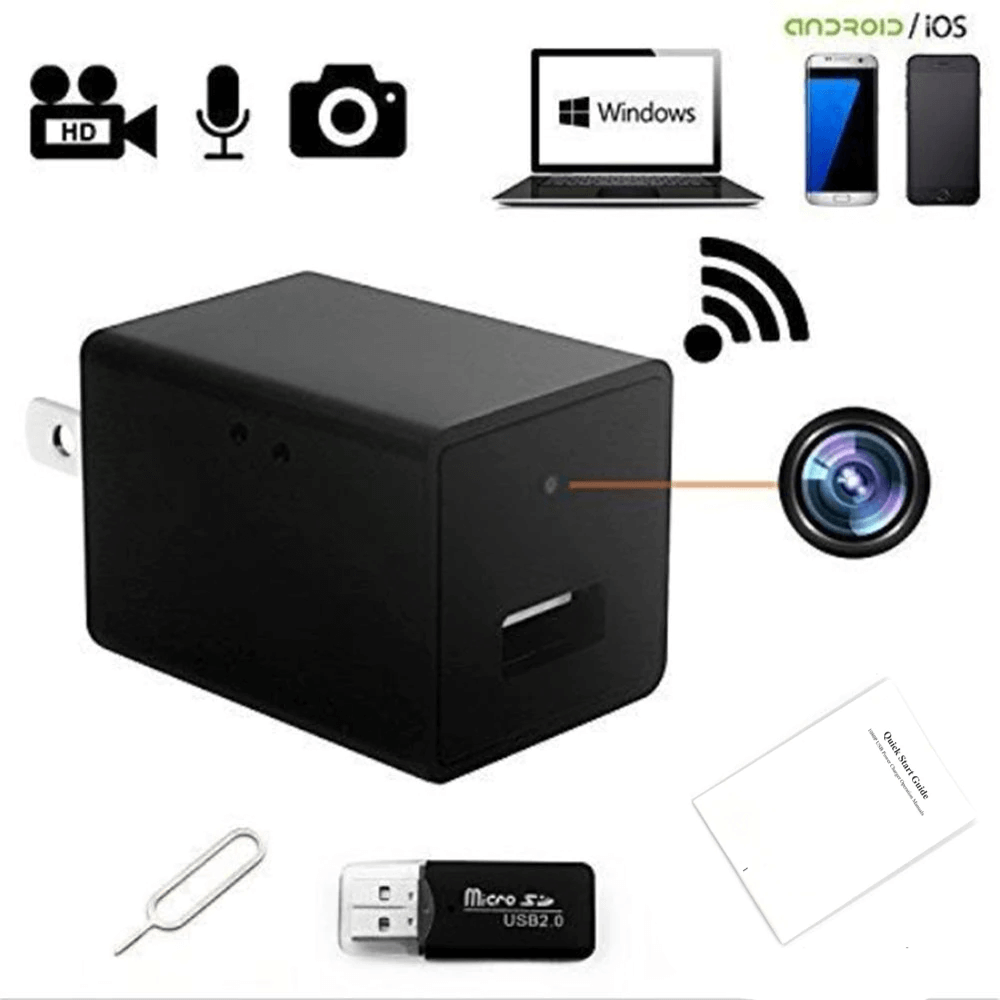 Excluzziva Store - Mini Câmera Wifi 1080P HD em Forma de Carregador de Celular