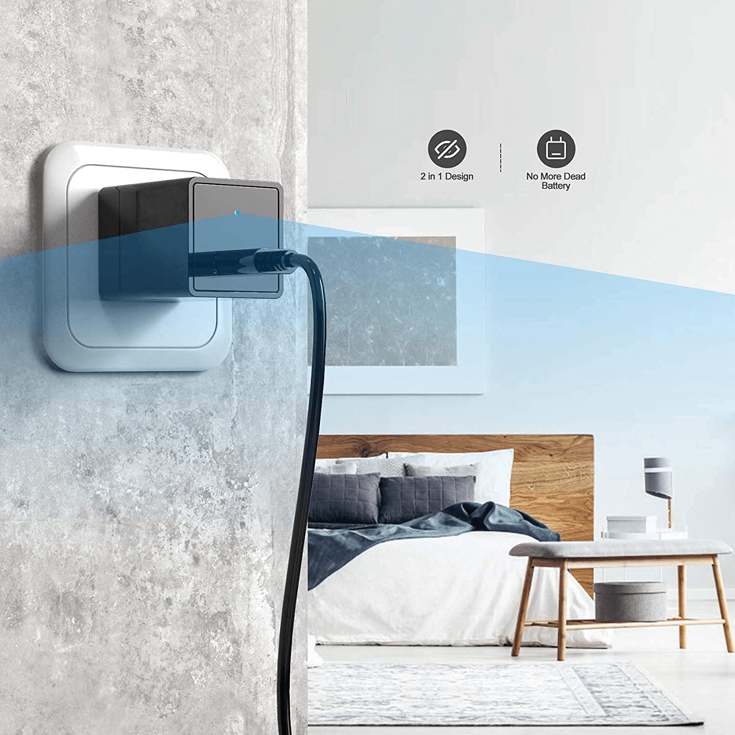 Excluzziva Store - Mini Câmera Wifi 1080P HD em Forma de Carregador de Celular