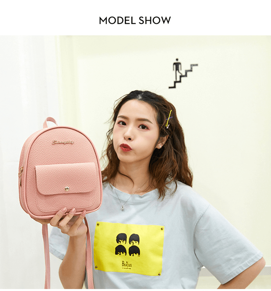 excluzziva store - Mini Mochila feminina bolsa de ombro de couro para meninas