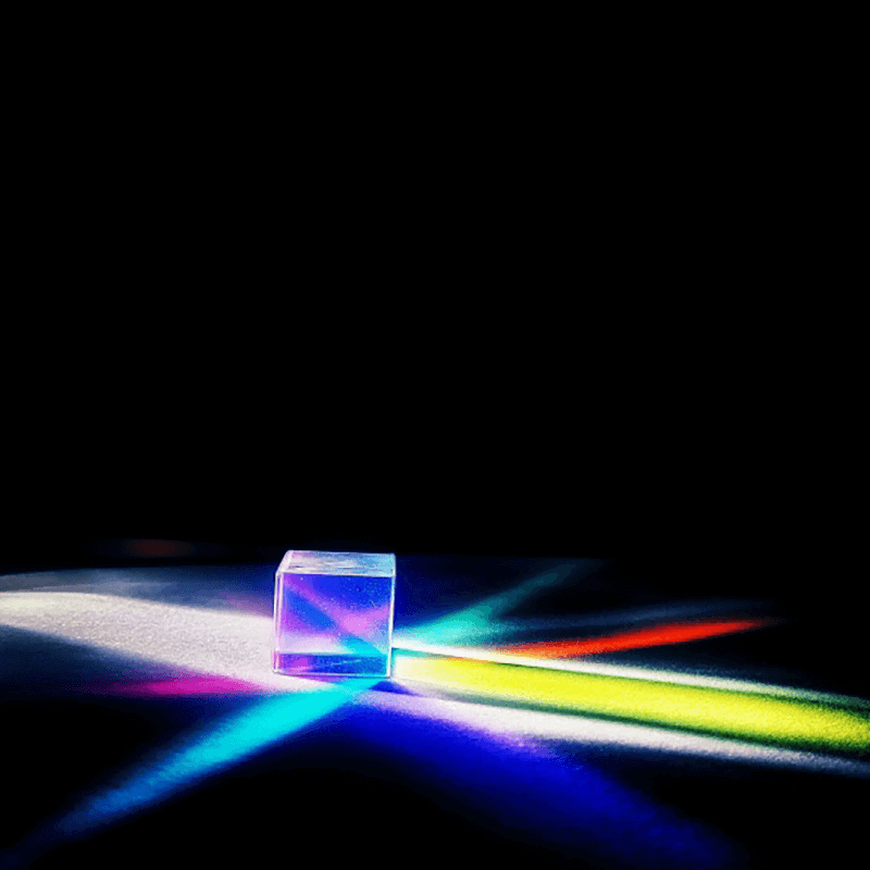 Excluzziva Store - Cubo Mágico de Vidro Luz Prisma 7 Cores de Cristal