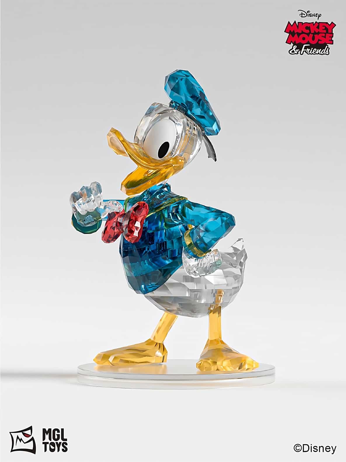 Action Figure MGL Toys Pato Donald em Cristal - Edição de Colecionador com Blocos de Cristal para Montar
