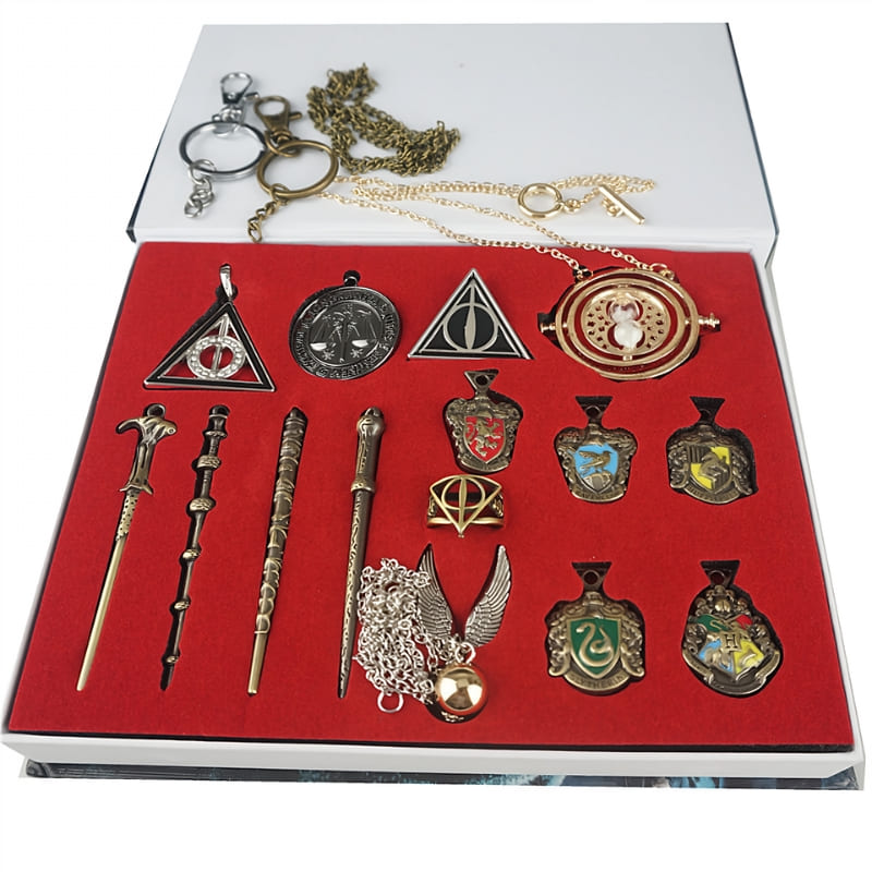 Kit de Colecionador Harry Potter - 15 Chaveiros e Colares Encantadores