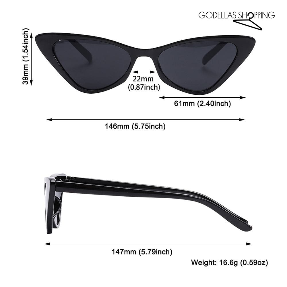 Óculos de Sol Retrô Armação Pequena Olho de Gato Com Proteção UV400 - Streetwear®