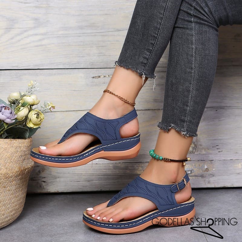 sandalia plataforma confortavel  