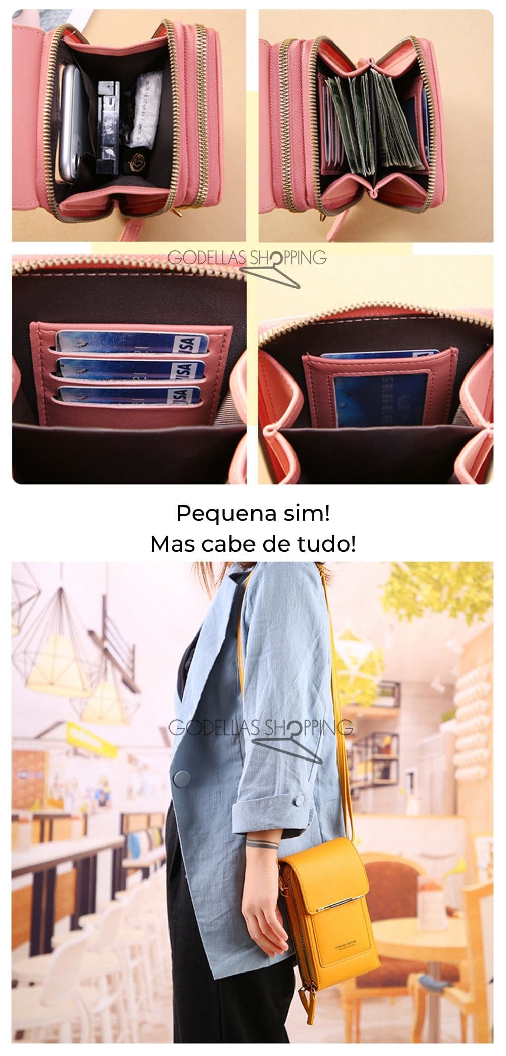 Bolsa de Ombro Feminina Crossbody Com Tela Touch Para Celular -  Forever Better®