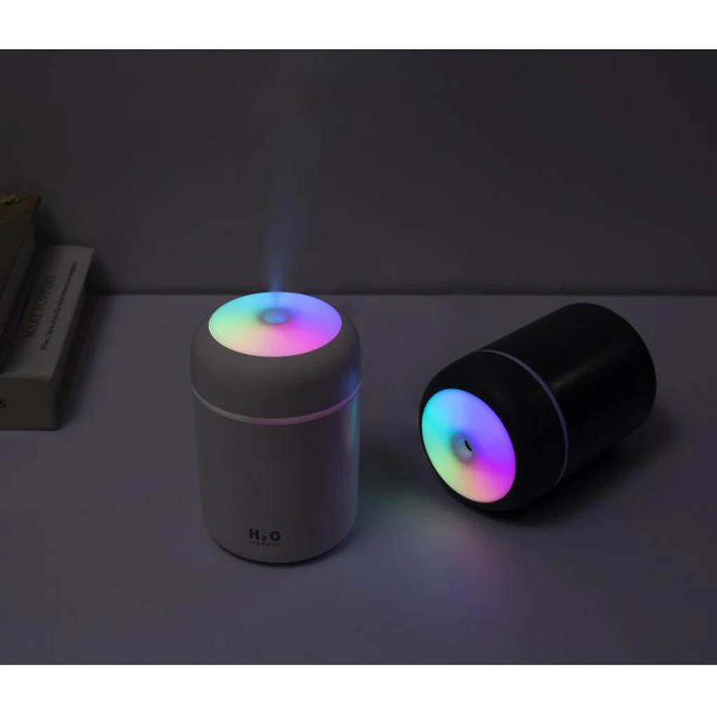 300ml Mini Air Humidifier Electric Air Diffuser Aroma Oil Diffuser USB Cool Mist Sprayer with Night Light for Home Office Car
