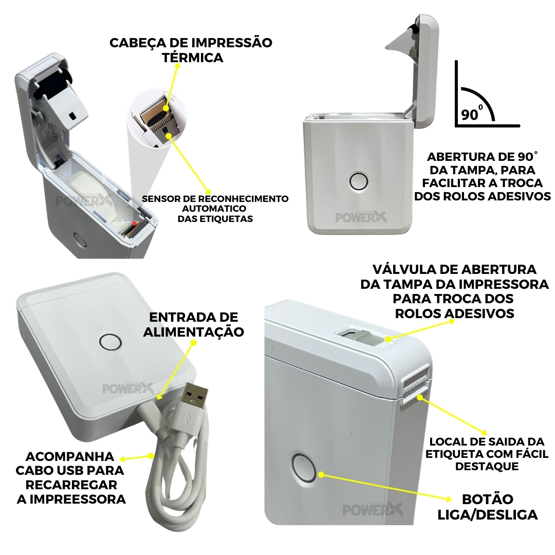 Rolos de etiquetas adesivas Impressora de etiquetas adesivas Etiquetadora Adesiva Impressora New Mini Rolo de etiquetas