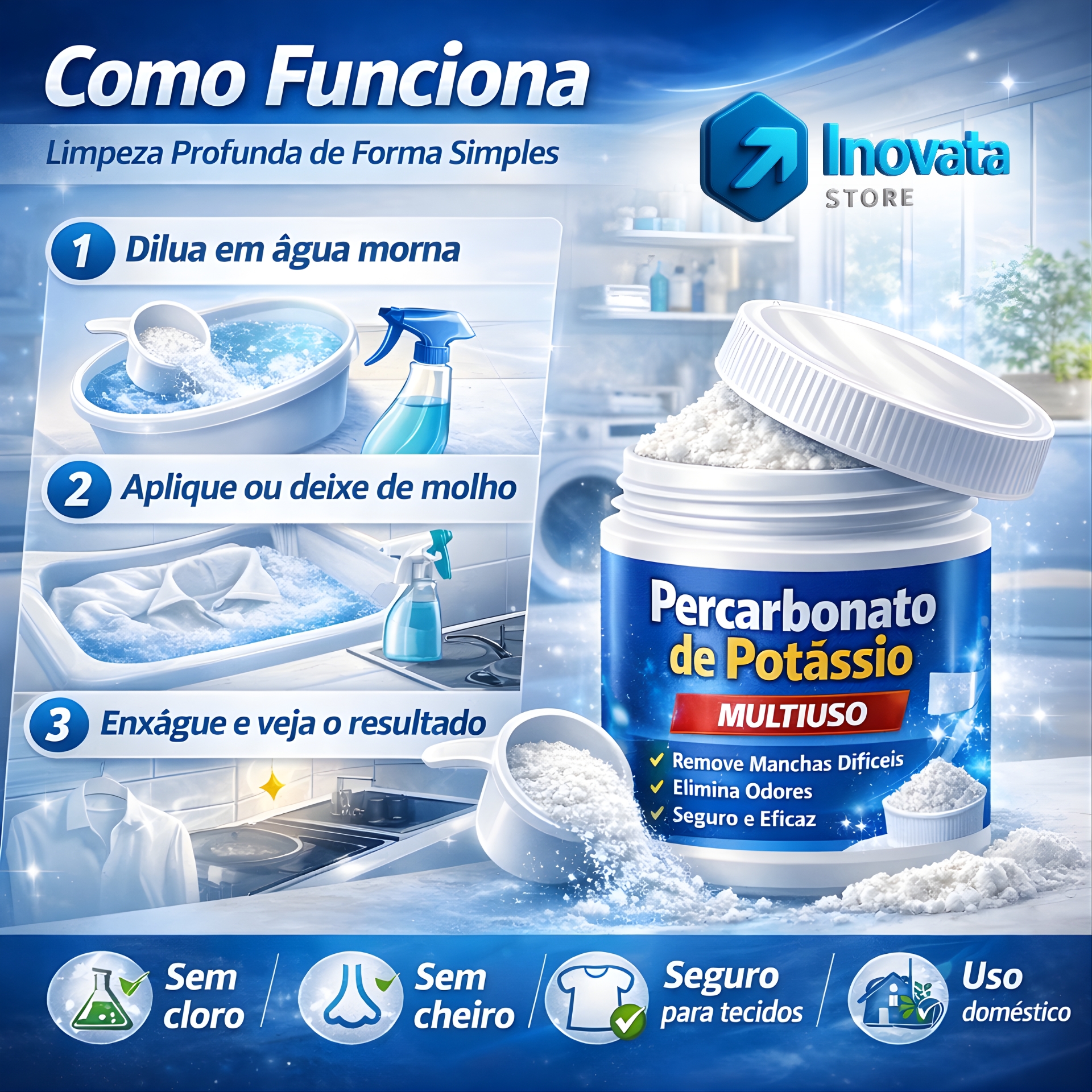 Como usar o percarbonato de potássio