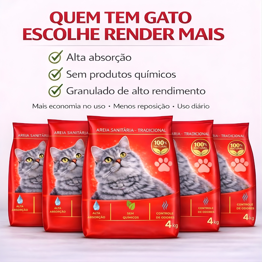 Uso diário da areia sanitária