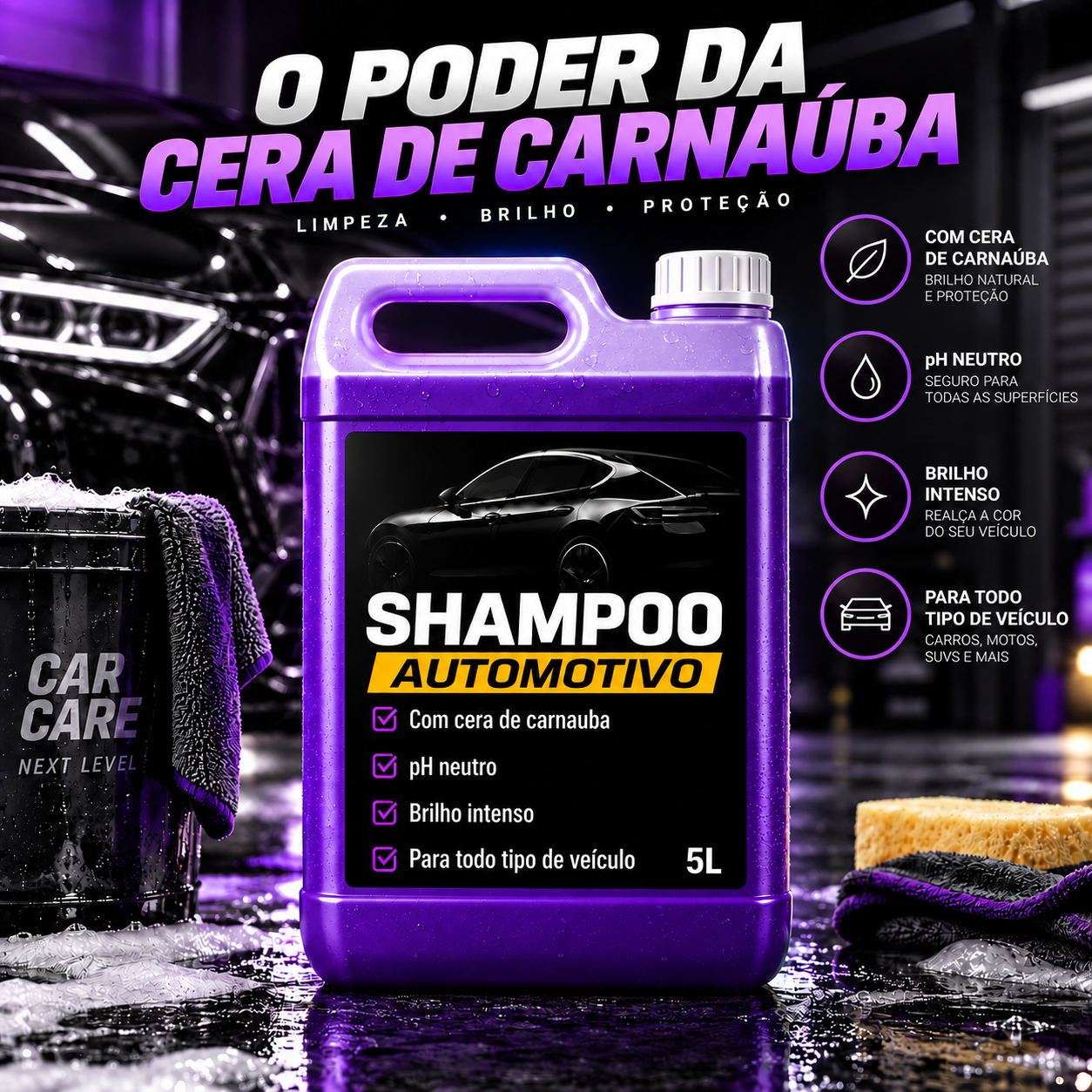 Shampoo Automotivo com Cera de Carnaúba