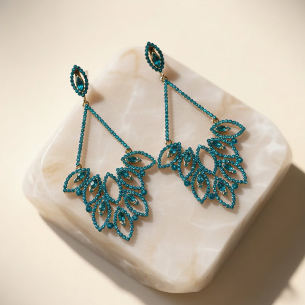 Brinco de Pressão Azul de Festa Grande Brilho