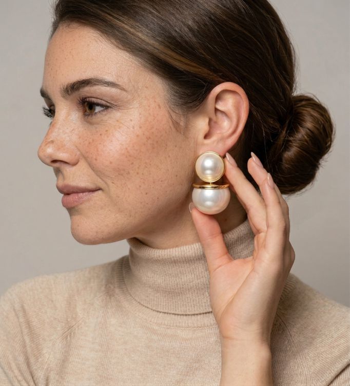 Maxi Brinco de Pérola Moderno Grande - Laszine