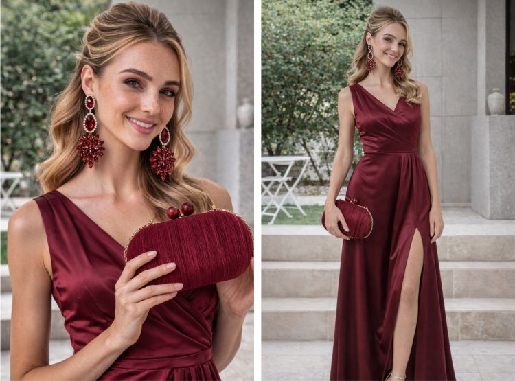 Vestido Marsala com Acessórios Monocromáticos Vestido marsala combina com qual cor de acessório