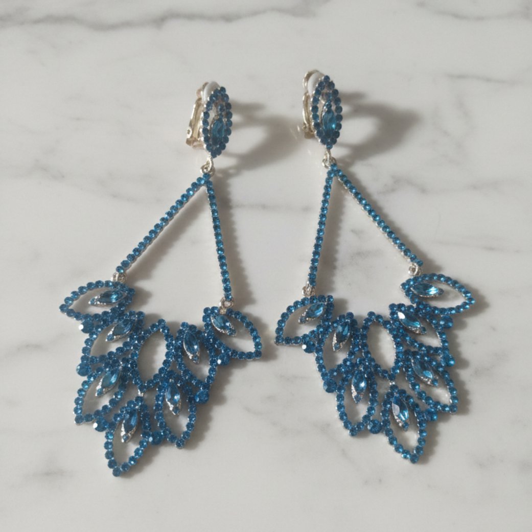 Brinco de Pressão Azul de Festa Grande Brilho