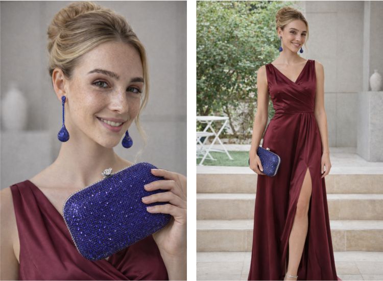 Combinação Azul e Marsala Vestido marsala combina com qual cor de acessório