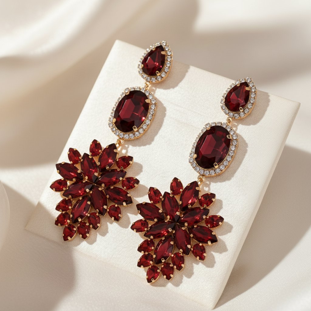 Maxi Brinco Marsala de Festa de Cristais