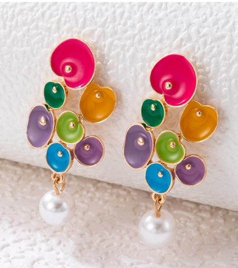 Brinco Colorido Estiloso Esmaltado Baloons