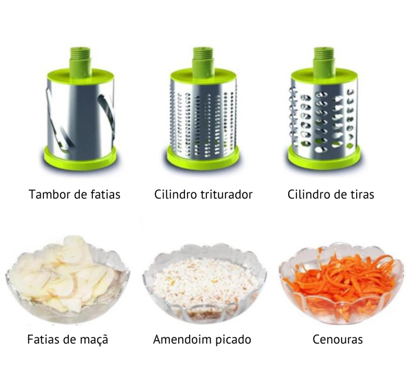 Ralador e Fatiador de Legumes Multifuncional - 3 em 1
