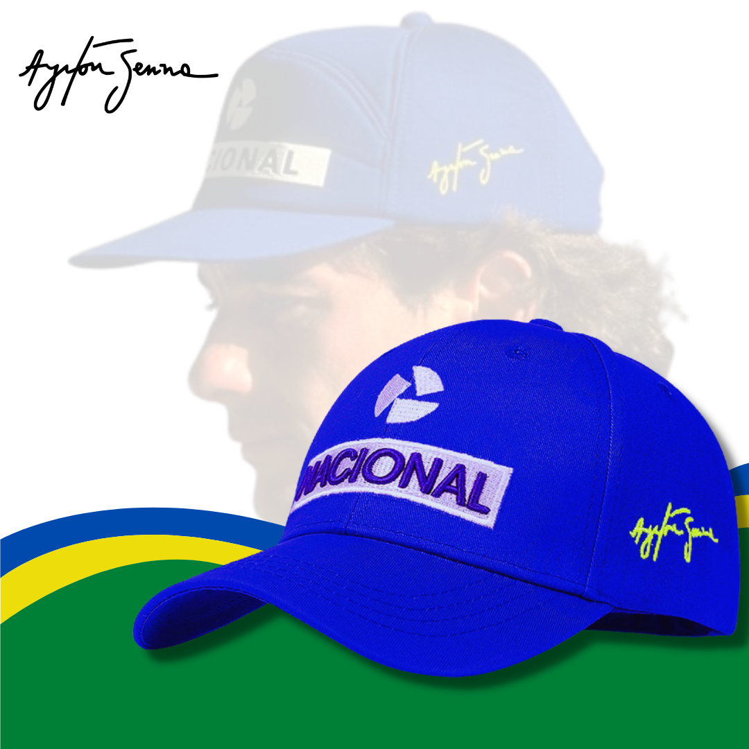 Boné Ayrton Senna NACIONAL Retrô F1 – Nelcenter