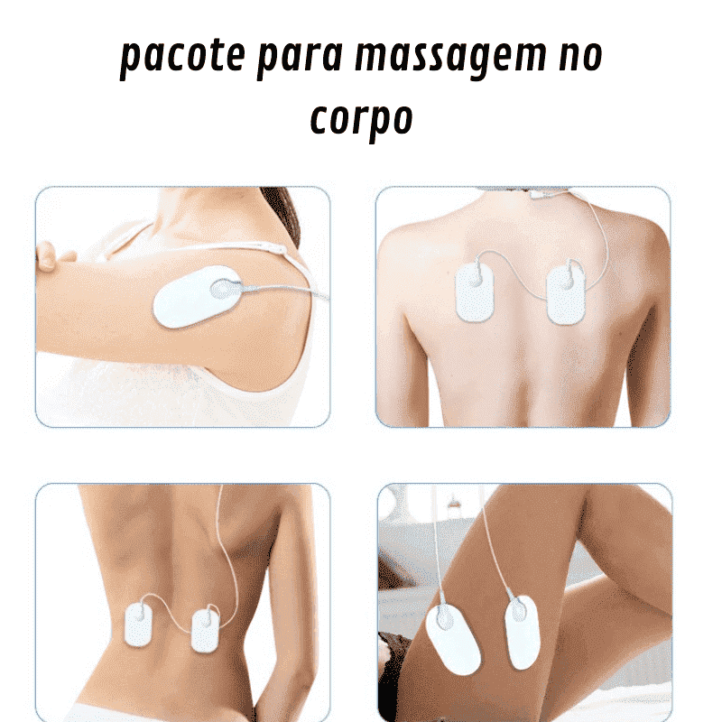 Aparelho Massageador Elétrico Recarregável Portátil p/Dor muscular pescoço  pernas coluna lombar sem fio usb fisioterapia tens relaxamento corporal