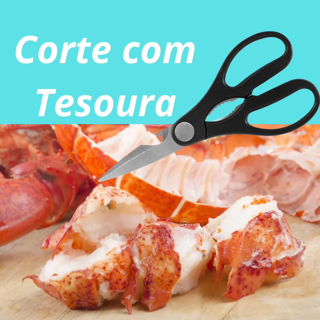 Lagosta Fácil Corte com Tesoura de Cozinha