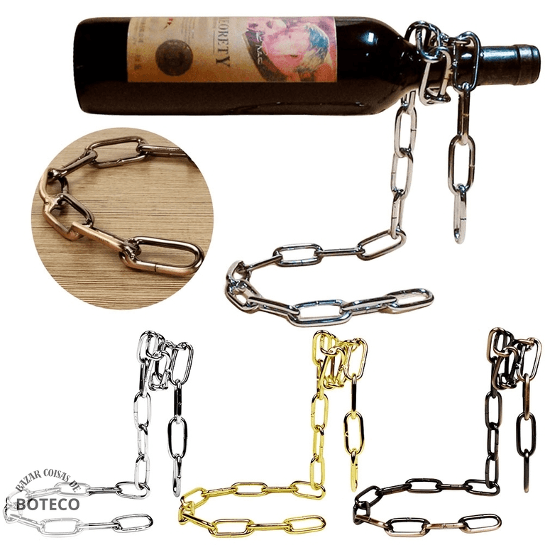 Suporte de Vinho Corrente em Ferro