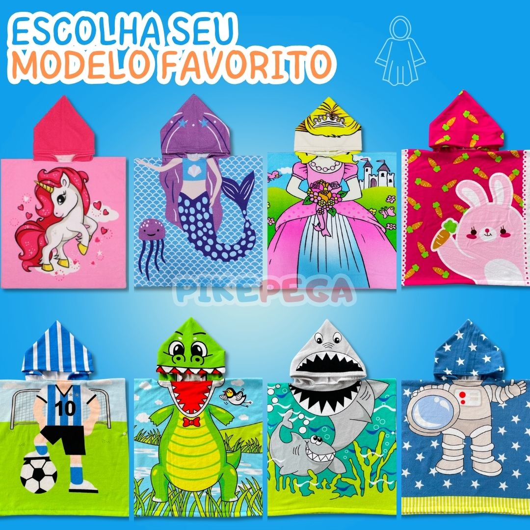 Roupão Poncho® Toalha infantil