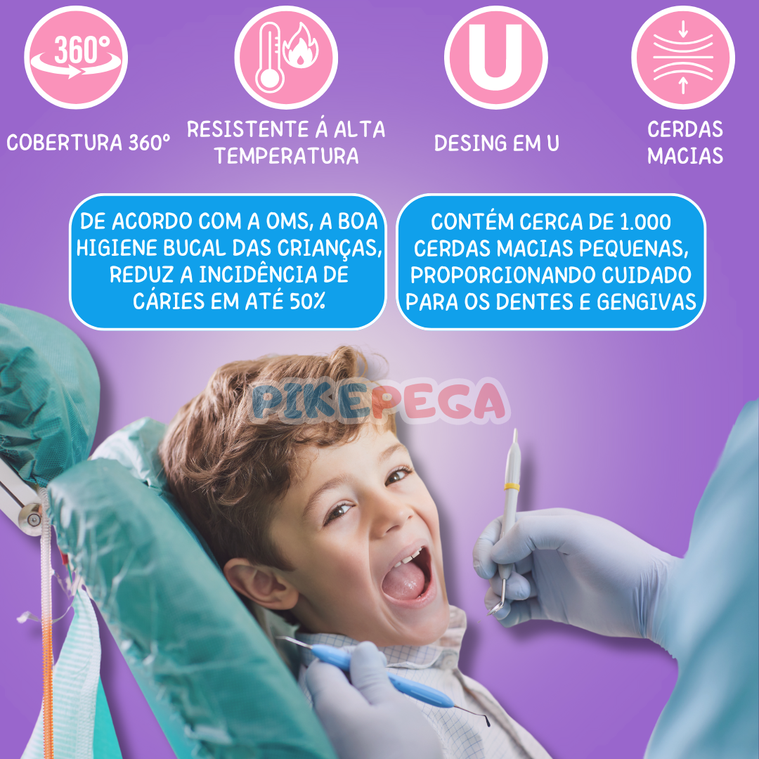 DentalKids U®- Escova de Dentes para Crianças (Compre 1 Leve 2)