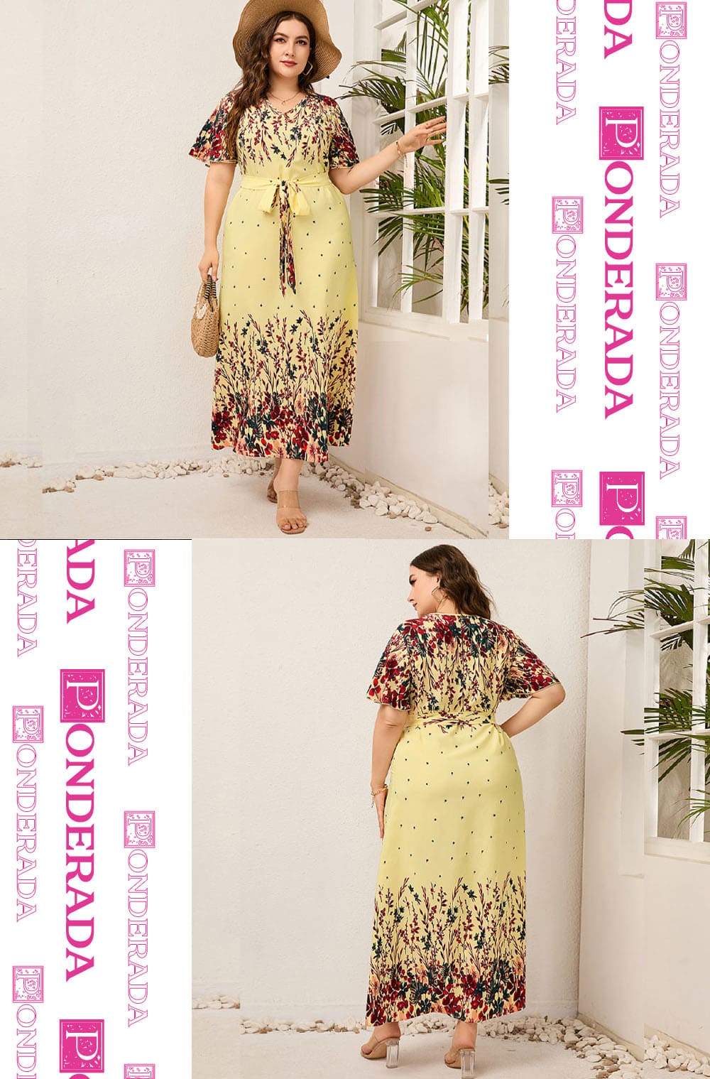 Vestido Longo Floral Plus Size Jeanne