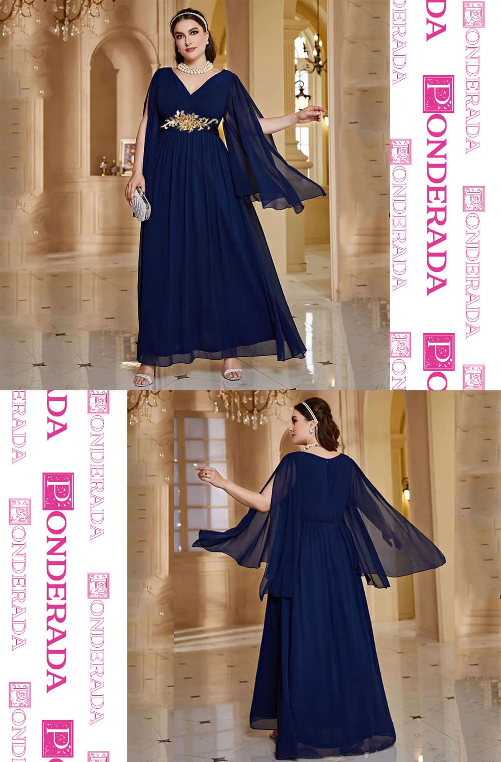 Vestido Longo Plus Size Bordado Cintia