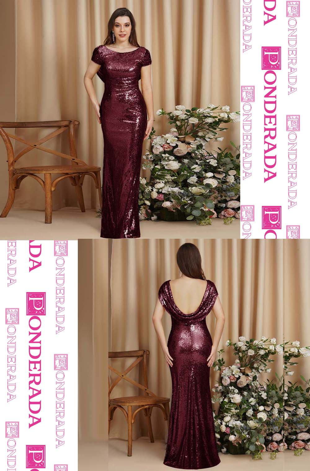 Vestido De Festa Longo Marsala Geovanna