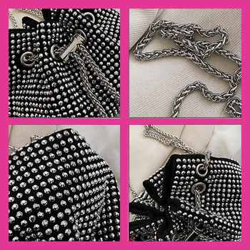 Bolsa Saco Feminina De Strass